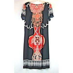 Intermission Black Paisley Scroll Knit Dress 10